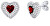 Stříbrné náušnice srdce Susan s pravým granátem a Brilliance Zirconia MW11360EGA