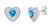Stříbrné náušnice srdce Susan s pravým modrým topazem a Brilliance Zirconia MW11360ETS