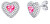 Cercei de argint inimă Susan cu roz și transparent strălucire Zirconia MW11360EP