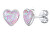 Orecchini in argento a forma di cuore con opali sintetici LPS0857P