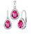 Set di Gioielli d’argento MONACO orecchini e pendente con rubino sintetico LPS0341R