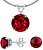 Set bijuterii din argint cu cristale roșii JJJS7RR1 (cercei, pandantiv)