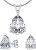Stříbrný set šperků s čirým křišťálovým sklem JJJS8888 (náušnice, přívěsek)