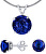 Strieborný set šperkov s krištáľovým sklom JJJS8TM1 (náušnice, prívesok)