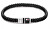 Bracciale in pelle nera con fibbia in acciaio 2790293