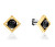Moderne vergoldete Ohrringe Framed Stones 2780792