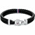 Elegante bracciale in pelle con decoro in acciaio 2790361