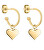 Romantici cercei rotunzi placați cu aur 2in1 TJ-0032-E-15