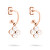 Bájos bronz karika fülbevaló 2 az 1-ben Flower Pearl TJ-0522-E-23