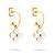 Bájos aranyozott karika fülbevaló 2 az 1-ben Flower Pearl TJ-0521-E-23