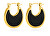 Modische vergoldete Ohrringe mit Onyx VAAJDE201446G-BK