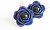 Cercei albaștri suspendați cu o mică perlă neagră în formă de floare Estrela