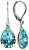 Eleganti orecchini con cristalli Pear Light Turquois