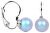 Splendidi orecchini di perle Pearl Iridescent Light Blue