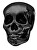 Acél gyöngy fekete koponya KMM0303-BLAC