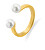 Nyitott aranyozott gyűrű gyöngyökkel VAAXA357G