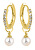 Cercei rotunzi placați cu aur cu cristale și perla 2in1 VREPE003GI