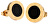 Pozlátené oceľové náušnice s čiernym stredom KE-015