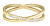 Raffinato anello doppio in acciaio dorato con zirconi Gold