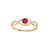 Anmutiger vergoldeter Ring mit fuchsiafarbenem Zirkon PO/SR00716O