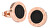 Růžově pozlacené ocelové náušnice s černým středem KE-015