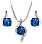 Set elegante di collana e orecchini Chaton Wave Capri Blue