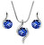 Set elegante di collana e orecchini Chaton Wave Sapphire