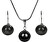 Set moderno di collana e orecchini Pearl Black SET-041