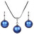 Set aus Halskette und Ohrringen Iridescent Dark Blue