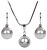 Set di collana e orecchini Pearl Light Grey SET-041
