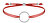 Šňůrkový náramek s kruhem červená/ocelová