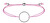 Šňůrkový náramek s kruhem růžová/ocelová