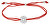Lanyard Armband mit Mandala Rot / Stahl