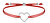 Schnur-Armband mit Herzen Rot/Stahl