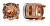 Třpytivé bronzové náušnice s magnetem 2v1 (pecky, mini brož)