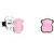 Silberne Teddybär-Ohrringe mit Rosenquarz Icon Color 815433610