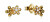 Cercei florali placati cu aur VCD 61073E100-36