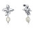 Cercei din oțel de lux cu zirconii și perla Chic15116E01016