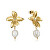 Luxuriöse vergoldete Ohrringe mit Zirkonen und Perle 15116E01016