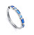 Prekrásny strieborný prsteň s modrými zirkónmi 9121A0