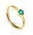 Fermecător inel placat cu aur cu zircon verde Clasica 9115A01