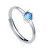 Pôvabný strieborný prsteň s modrým zirkónom Clasica 9115A01