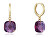 Stylové pozlacené náušnice s fialovými krystaly Elegant 13102E100-57