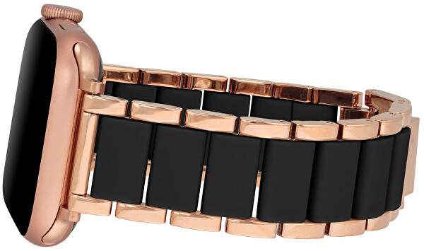 Ocelový tah pro Apple Watch 38/40/41 mm - Black/Rosegold WK/1054RGBK38
