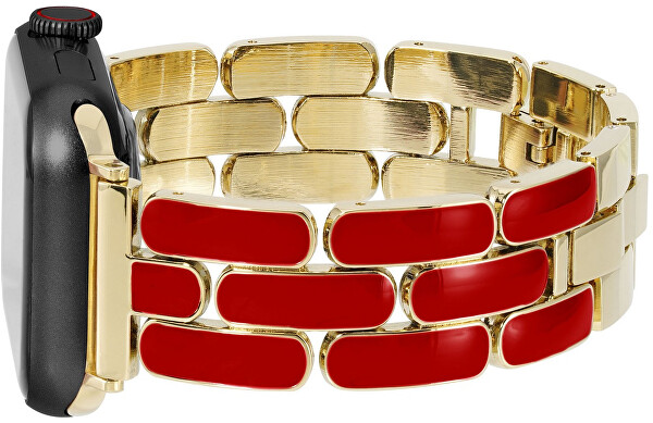 Ocelový tah pro Apple Watch 38/40/41 mm - Gold/Red WK/1048GPRD38