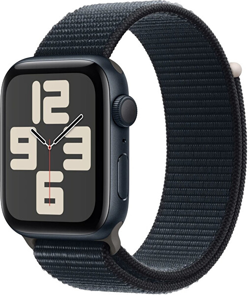Apple Watch SE (2023) Cellular 44mm sportovní provlékací řemínek temně inkoustový