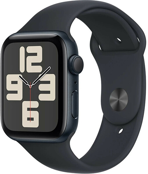 Apple Watch SE (2023) Cellular 44mm Sportivo cinturino in silicone Dark Ink S/M