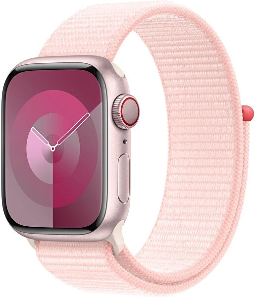 Apple Watch Series 9 Cellular 45 mm in Alluminio Rosa con cordino rosa chiaro
