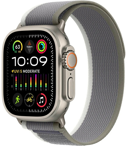 Apple Watch Ultra 2 49mm in titanio con trail loop blu/nero M/L