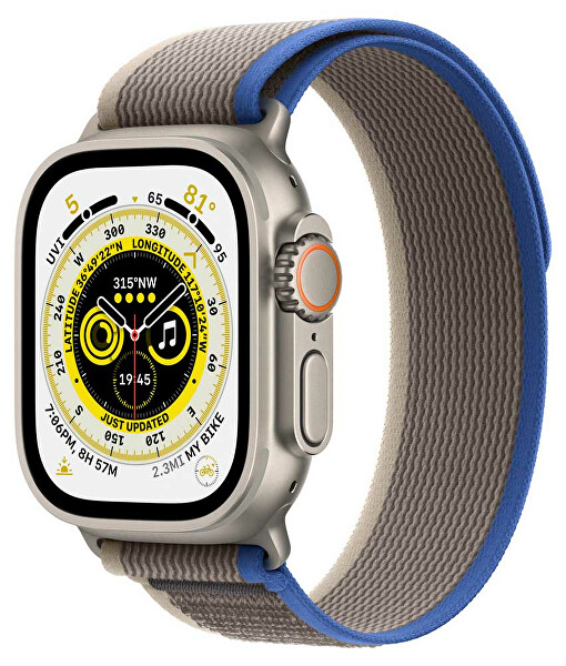 Apple Watch Ultra Cellular 49mm Titan, Blue/Gray Trail Loop, M/L